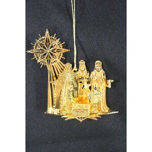 Danbury Mint 2006 Three Wise Men Gold-Plated Hanging Ornament With Star Of Bethl
